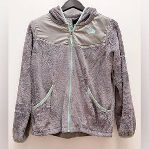 The North Face Girl’s Grey Fleece Full-Zipped Hoodie Size XL